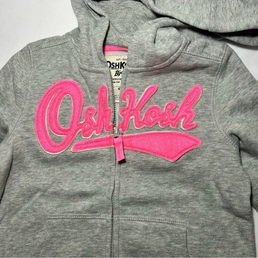 OshKosh B'Gosh Girls‎ Full Zip Logo Hoodie Size 4T